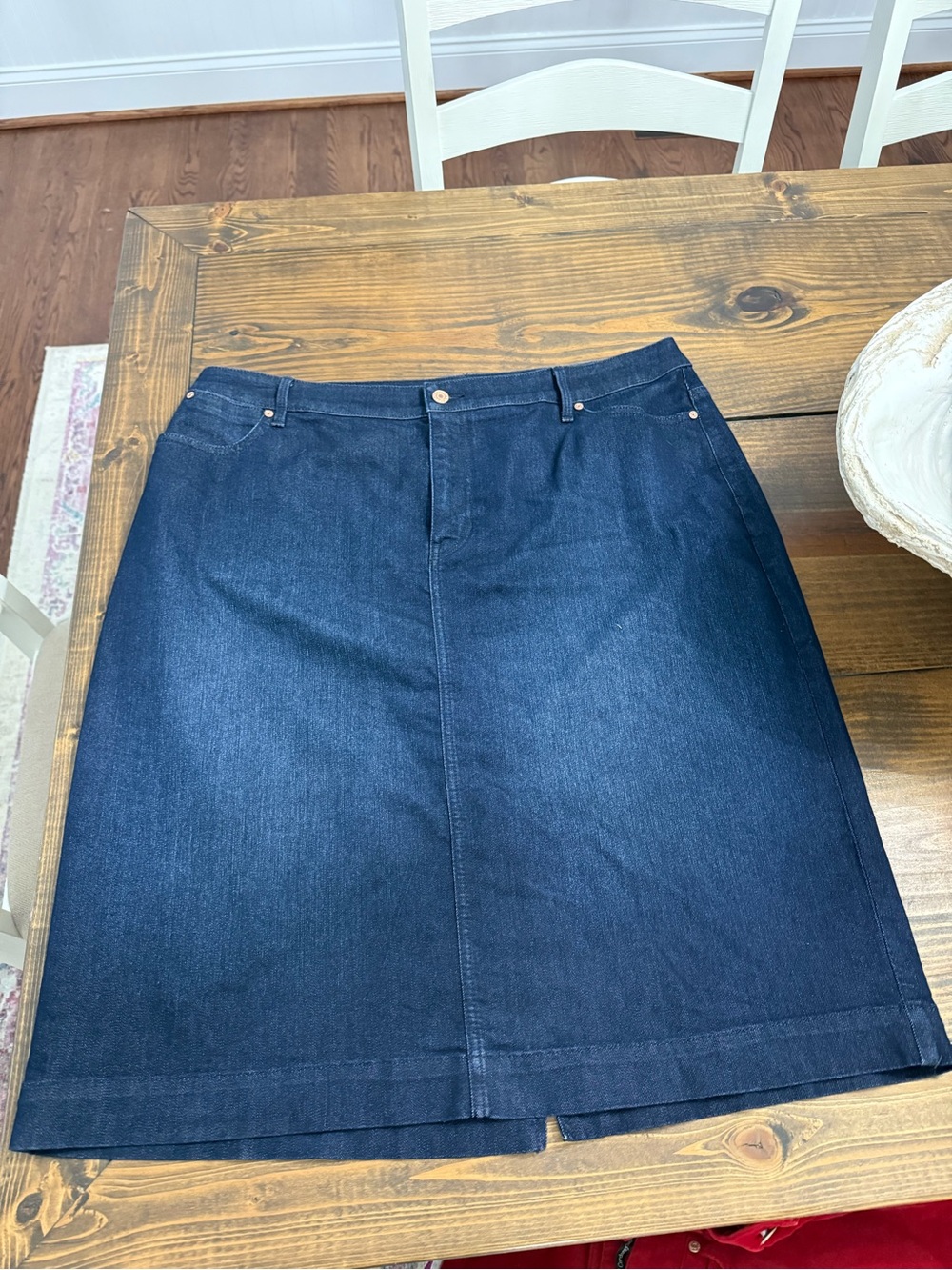 Talbots Dark Blue Denim A-Line Skirt